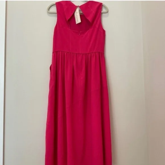Shoshanna Midi Pink Dress Sz10  NWT has pockets! - Picture 3 of 7